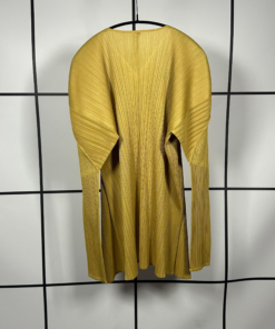 2000s Issey Miyake Pleats Please Mustard Cardigan - Image 5
