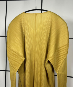 2000s Issey Miyake Pleats Please Mustard Cardigan - Image 6