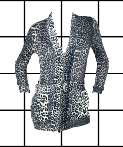 2000's Jean Paul Gaultier Belted Leopard Cardigan