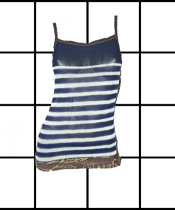 S/S2001 Jean Paul Gaultier Blue Striped Mesh Top