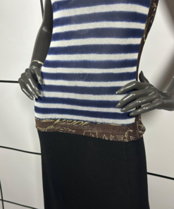 S/S2001 Jean Paul Gaultier Blue Striped Mesh Top - Image 3