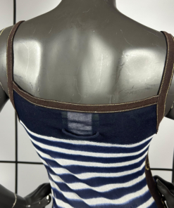 S/S2001 Jean Paul Gaultier Blue Striped Mesh Top - Image 5