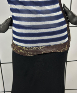 S/S2001 Jean Paul Gaultier Blue Striped Mesh Top - Image 6
