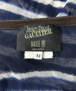 S/S2001 Jean Paul Gaultier Blue Striped Mesh Top - Image 7