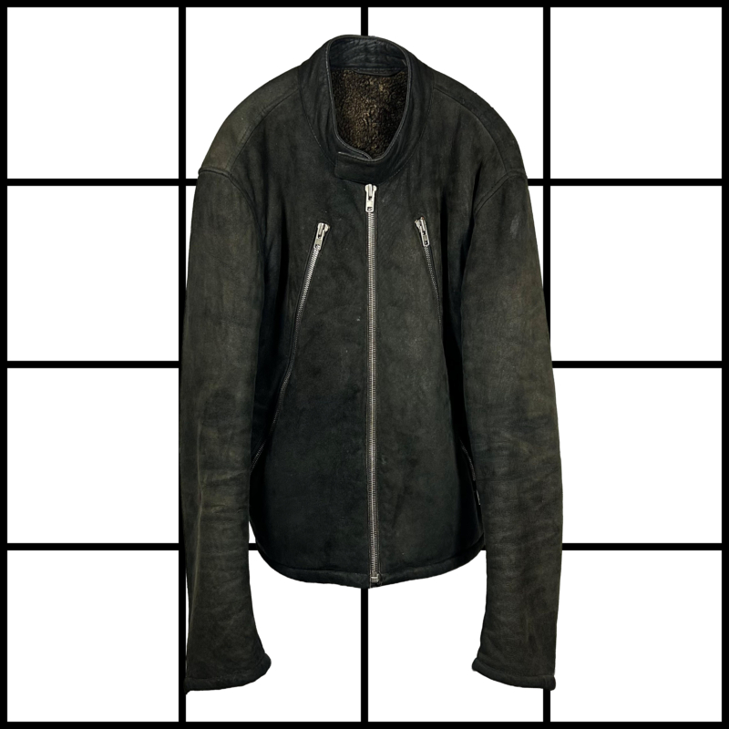 A/W2008 Maison Margiela Suede Shearling 5-Zip Jacket