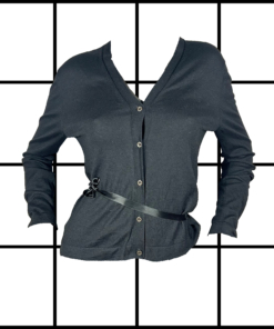 2000's Miu Miu Cashmere Cardigan With Silk Strap