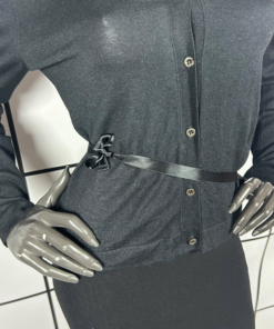 2000's Miu Miu Cashmere Cardigan With Silk Strap - Image 2