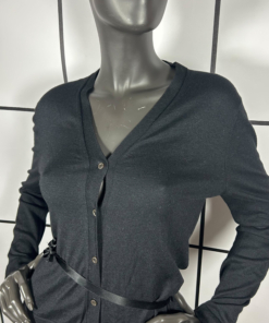 2000's Miu Miu Cashmere Cardigan With Silk Strap - Image 3