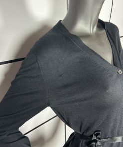 2000's Miu Miu Cashmere Cardigan With Silk Strap - Image 4