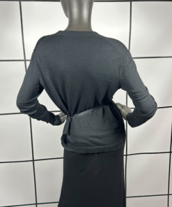 2000's Miu Miu Cashmere Cardigan With Silk Strap - Image 5