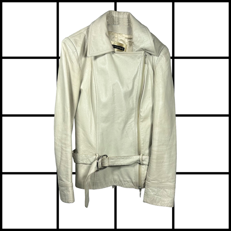 2000's Plein Sud Leather Belted Biker Jacket