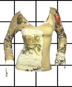 2000s Roberto Cavalli Abstract Floral Print Top