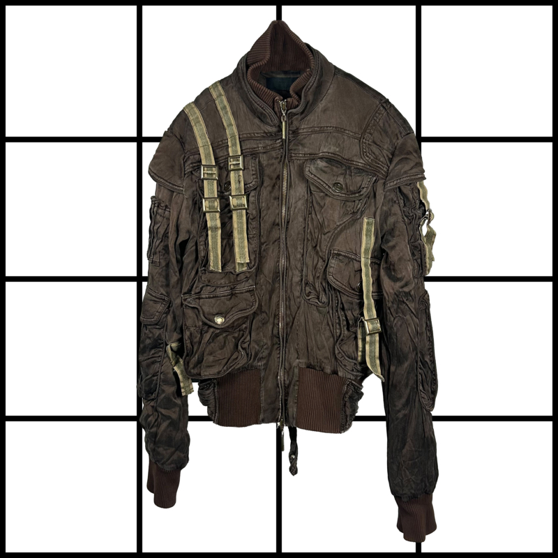 A/W2005 Just Cavalli Silk Military Buckled Cavalli Bomber