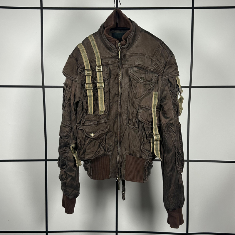 A/W2005 Just Cavalli Silk Military Buckled Cavalli Bomber