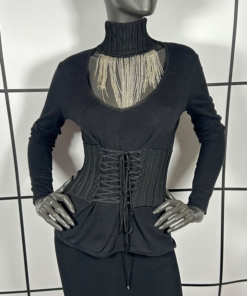 2010's Roberto Cavalli Class Chained Turtleneck Corset Top
