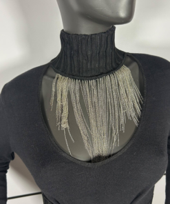 2010's Roberto Cavalli Class Chained Turtleneck Corset Top - Image 2