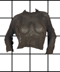2000's Roberto Cavalli Leather Fringe Mesh Top