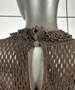 2000's Roberto Cavalli Leather Fringe Mesh Top - Image 5