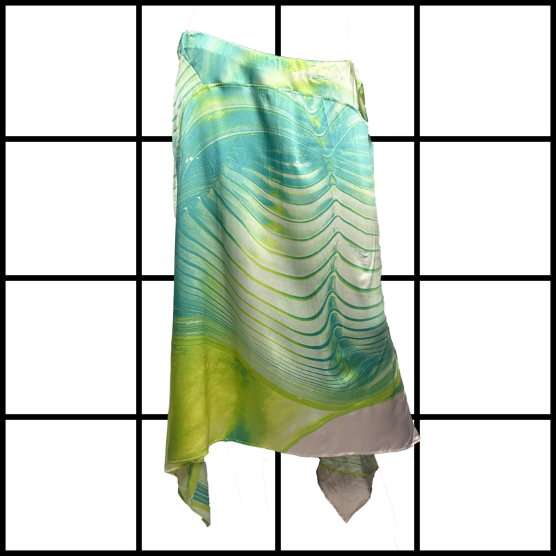 S/S2001 Roberto Cavalli Silk Psychedelic Print Skirt