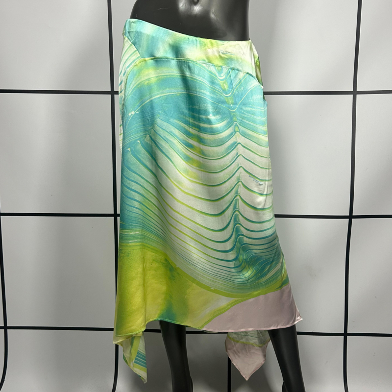 S/S2001 Roberto Cavalli Silk Psychedelic Print Skirt