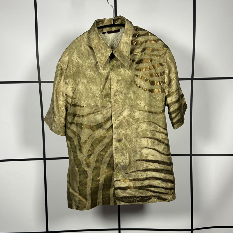 2000s Roberto Cavalli Silk Animal Print Short Sleeved Tshirt
