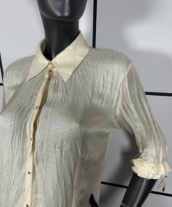2000s Roberto Cavalli Snake Button Silk Button Up - Image 3
