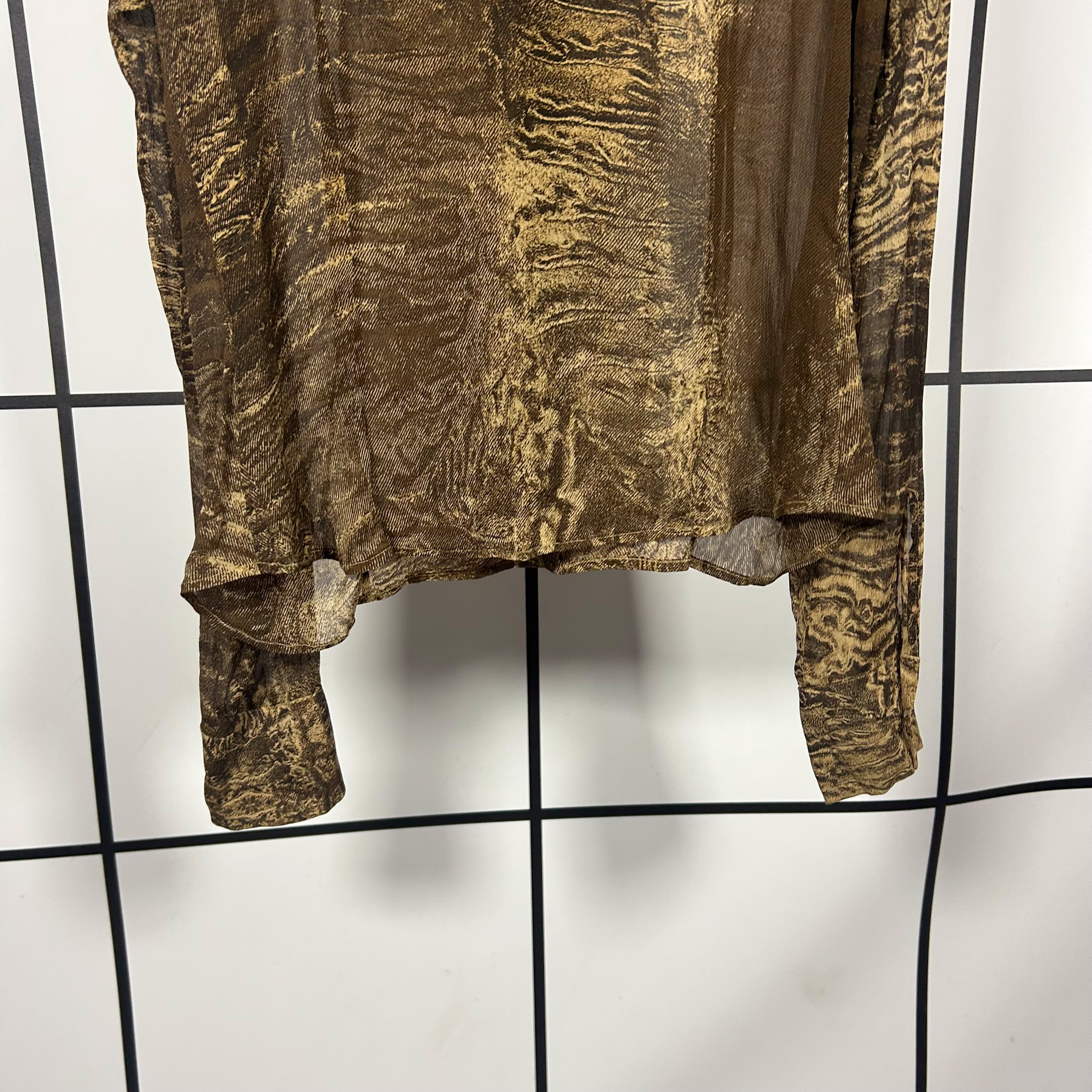 2000's Roberto Cavalli Sand Erosian Silk Shirt - Image 8