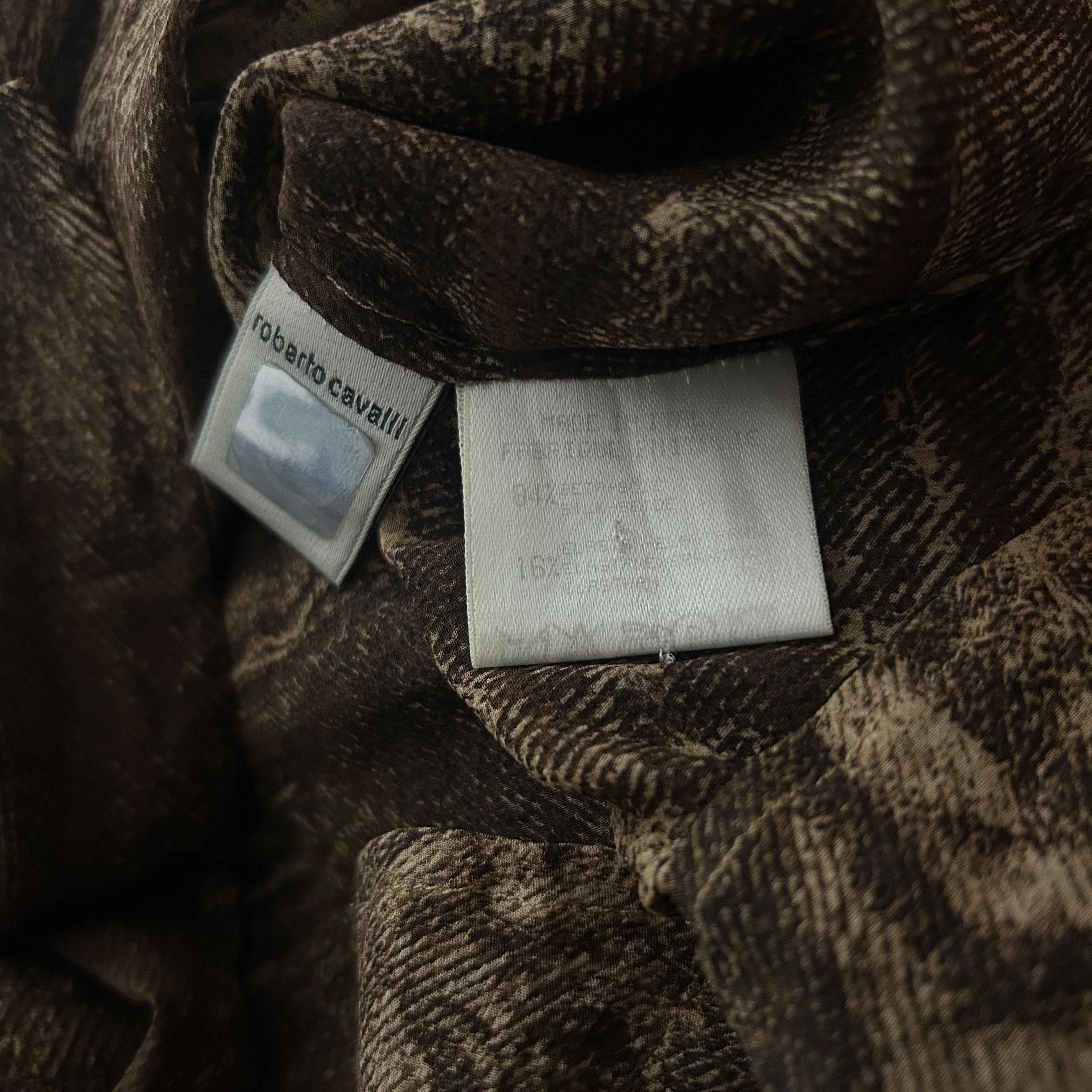 2000's Roberto Cavalli Sand Erosian Silk Shirt - Image 10