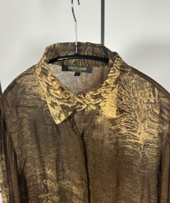 2000's Roberto Cavalli Sand Erosian Silk Shirt - Image 2