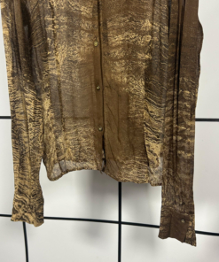 2000's Roberto Cavalli Sand Erosian Silk Shirt - Image 3
