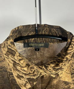 2000's Roberto Cavalli Sand Erosian Silk Shirt - Image 5