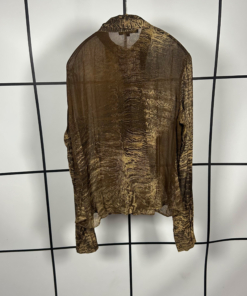 2000's Roberto Cavalli Sand Erosian Silk Shirt - Image 6