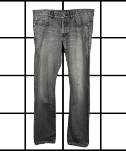2019 Saint Laurent Grey Faded Denim Jeans