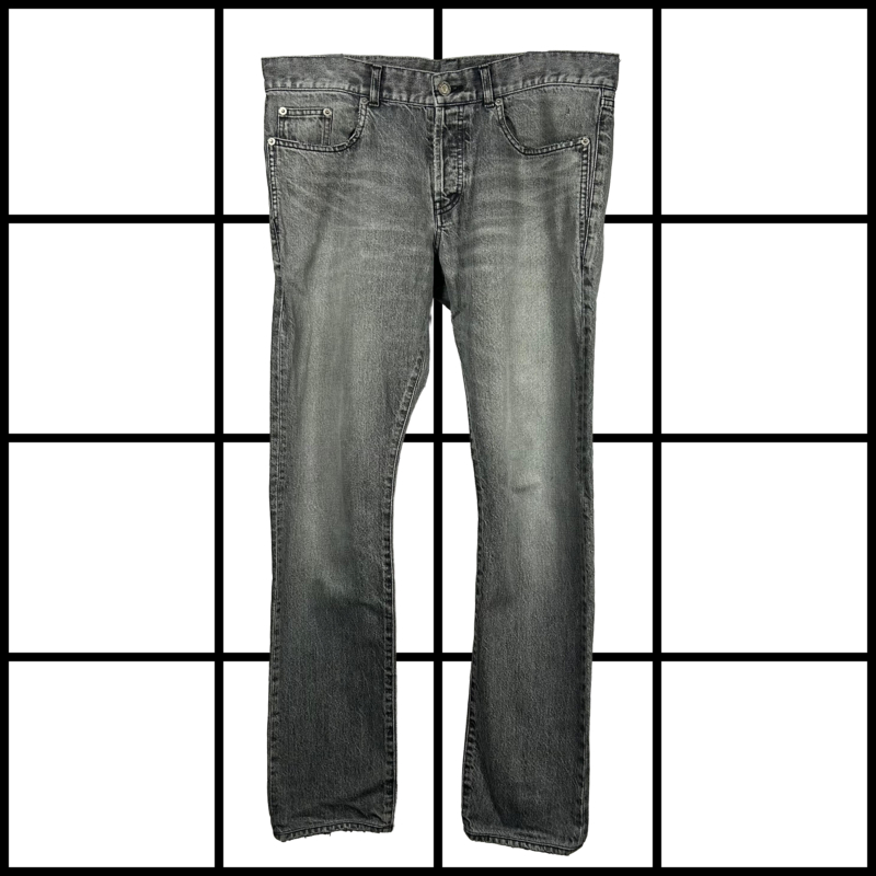 2019 Saint Laurent Grey Faded Denim Jeans