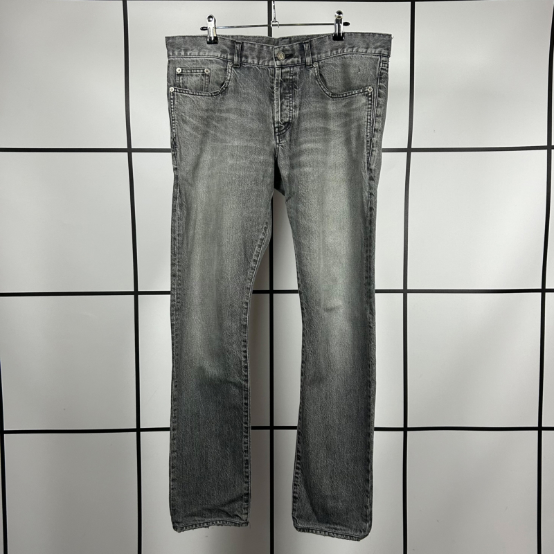 2019 Saint Laurent Grey Faded Denim Jeans