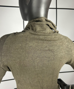2000's Yohji Yamamoto Cropped Khaki Linen Cardigan - Image 5