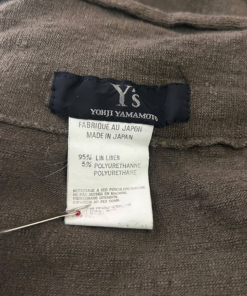 2000's Yohji Yamamoto Cropped Khaki Linen Cardigan - Image 6