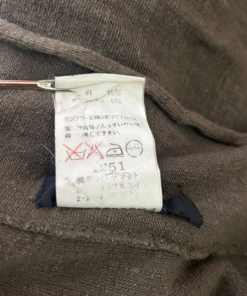 2000's Yohji Yamamoto Cropped Khaki Linen Cardigan - Image 7