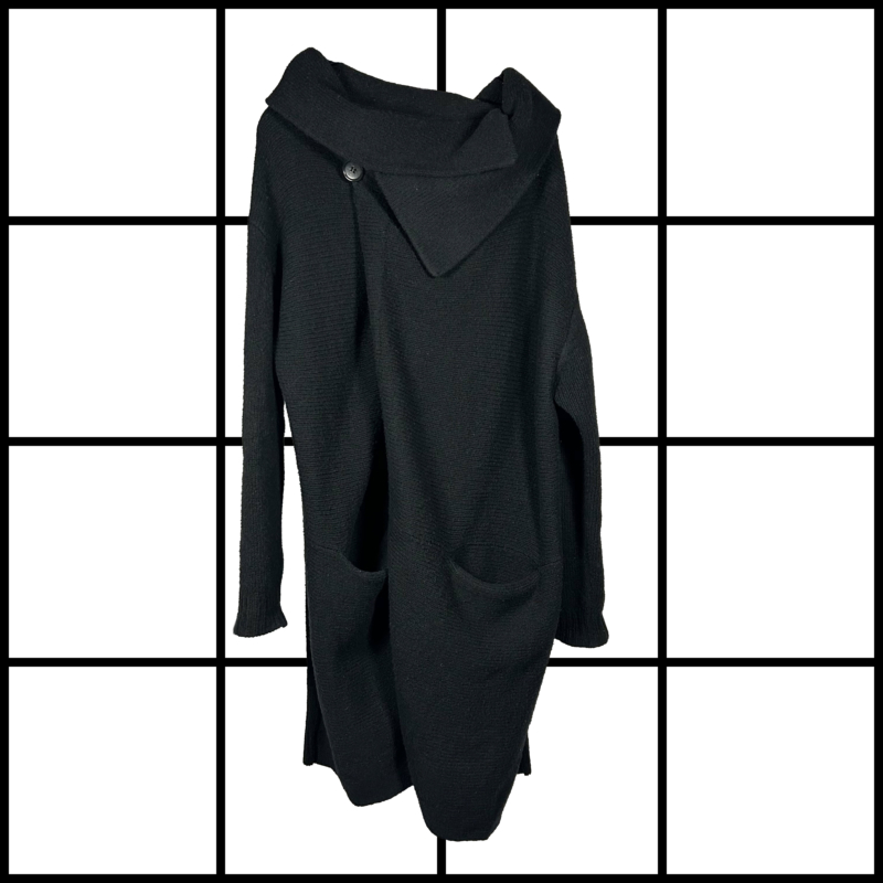 2000s Zucca Asymmetric Wool Drape Coat