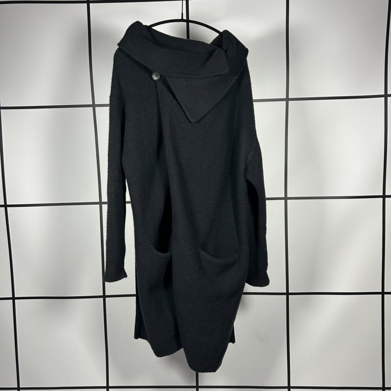 2000s Zucca Asymmetric Wool Drape Coat