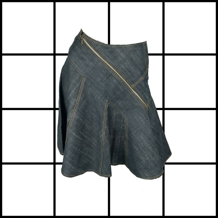 2000s Alaïa Asymmetric Zip Skirt