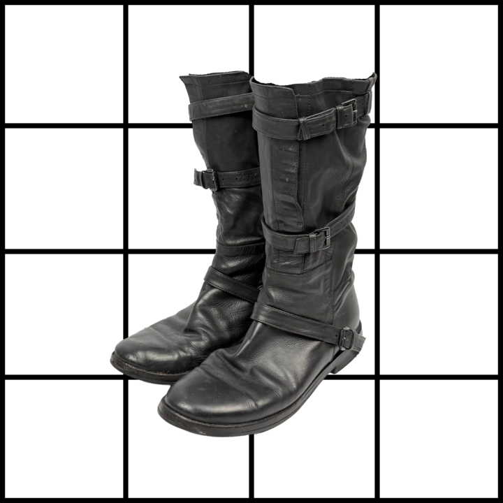 2010s Ann Demeulemeester Midcalf Buckled Riding Boots