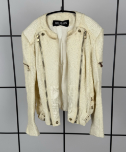 2000s Balmain Multi Zip Coated Blend Biker Jacket - Image 6