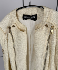 2000s Balmain Multi Zip Coated Blend Biker Jacket - Image 7