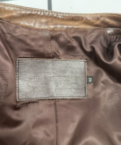 2000s Dirk Bikkembergs Brown Leather Pierced Jacket - Image 9