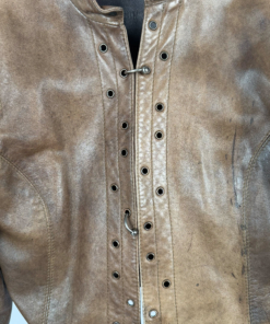 2000s Dirk Bikkembergs Brown Leather Pierced Jacket - Image 7