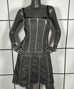 S/S2005 Dolce & Gabbana Multi Zip Denim Midi Dress