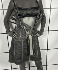 S/S2005 Dolce & Gabbana Multi Zip Denim Midi Dress - Image 3
