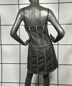 S/S2005 Dolce & Gabbana Multi Zip Denim Midi Dress - Image 6