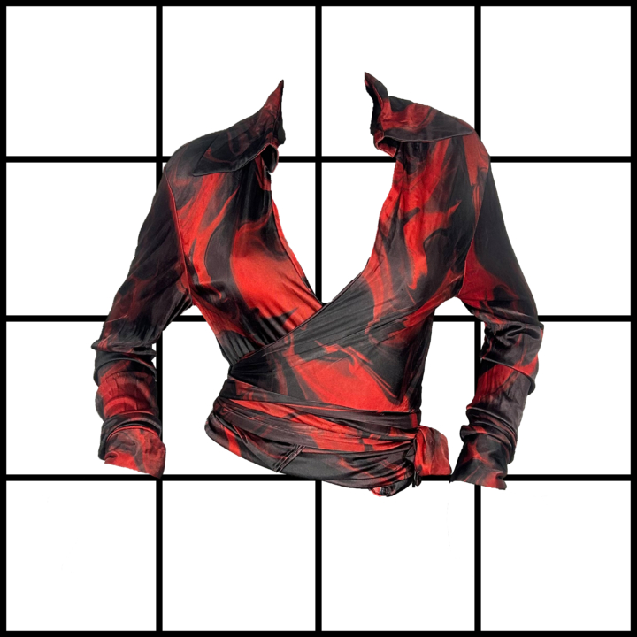 S/S2001 Gucci Magma Print Wrap Top